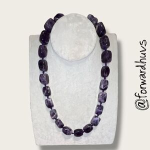 Hand-Knotted Chunky Amethyst Bead Necklace